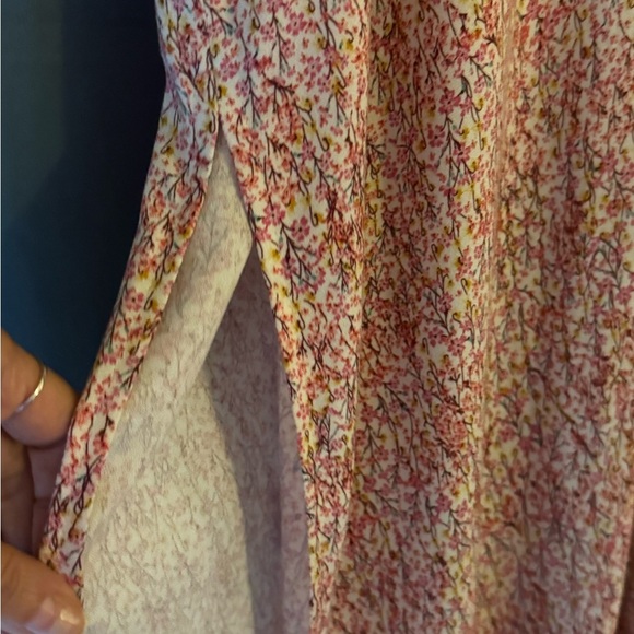 Lovestitch Printed Gauze Maxi Dress- Natural Coral -S - Picture 7 of 7